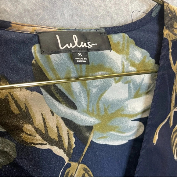 Lulu’s Love and Light Blue Floral Print Midi Ruffle Wrap Dress - Picture 5 of 9